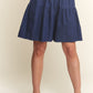 ADORA Elastic Waist Wide Leg Denim Shorts