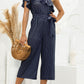 Ruffled Single Shoulder Tie Waist Jumpsuit