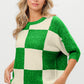 BiBi Checkered Contrast Round Neck Sweater - Brand BiBi