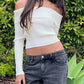 Perfee Off Shoulder Long Sleeve Sweater