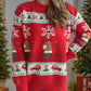 Christmas Element Round Neck Long Sleeve Sweater