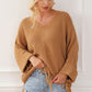 Fringe V-Neck Long Sleeve Sweater