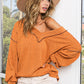 BiBi Textured Exposed Seam Drop Shoulder Knit Top - Brand BiBi