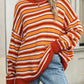 Striped Mock Neck Long Sleeve Sweater