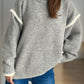 Contrast Trim Round Neck Dropped Shoulder Sweater
