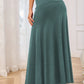 Solid Elastic Waist Maxi Skirt