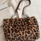 Faux Fur Leopard Shoulder Bag