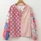 Printed Tie Neck Long Sleeve Blouse
