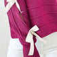 Full Size Bow Cutout Round Neck Long Sleeve Knit Top