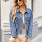 Pearl Trim Long Sleeve Denim Jacket