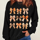 Bow Graphic Round Neck Long Sleeve Sweatshirt