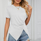 Ruched Hem Detail Crewneck T-Shirt