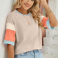 Lovelet Color Block Round Neck Half Sleeve T-Shirt