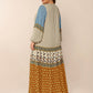Plus Size Printed V-Neck Balloon Sleeve Maxi Dress