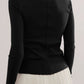 Ribbed Round Neck Long Sleeve Top