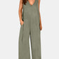 Full Size V-Neck Wide Strap Jumpsuit