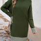 Devine Striped Mock Neck Long Sleeve Sweater Dress