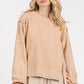 Mittoshop Side Slit Exposed Seam Round Neck Sweatshirt