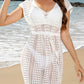 Openwork V-Neck Cap Sleeve Cover-Up