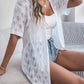 Openwork Open Front Short Sleeve Cardigan