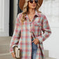 Plaid Collared Neck Long Sleeve Shirt
