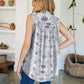 Frill Printed Mock Neck Top