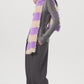 Fuzzy Contrast Striped Scarf
