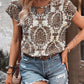 Printed Short Sleeve Blouse