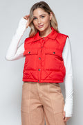 Snobbish Snap Down Quilted Crop Vest *