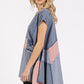 Mittoshop Patchwork Mineral Washed Round Neck Cap Sleeve Top