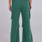 Elastic Waist Wide Leg Pants with Pockets