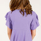 LITTLE GIRLS YOUTH Round Neck Petal Sleeve Dress