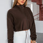 Drawstring Zip Up Dropped Shoulder Outerwear Jacket
