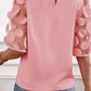 Applique Round Neck Half Sleeve Blouse