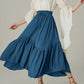 Smocked Waist Band Ruched Layered Skirt