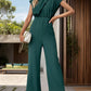 Cutout Cap Sleeve Wide Leg Jumpsuit