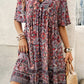 BeyondCute Printed V-Neck Half Sleeve Mini Dress