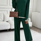 Contrast Trim Round Neck Top and Pants Set