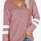 Striped Contrast Raglan Sleeve Top