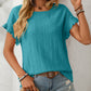 Mandy Eyelet Round Neck Short Sleeve Top