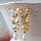 Alloy Flower Synthetic Pearl Earrings