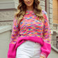Rainbow Confetti Drop Shoulder Sweater