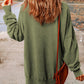MERRY Side Slit Long Sleeve Sweatshirt