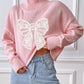Bow Turtleneck Long Sleeve Sweater
