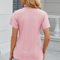 Eyelet Surplice Short Sleeve T-Shirt
