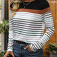 Striped Round Neck Long Sleeve T-Shirt