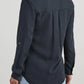 Collared Neck Roll-Tab Sleeve Denim Top