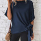 Knotted Round Neck Half Sleeve Blouse