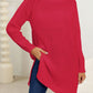 Slit Turtleneck Long Sleeve Sweater