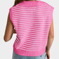Mandy Collared Neck Striped Sweater Vest